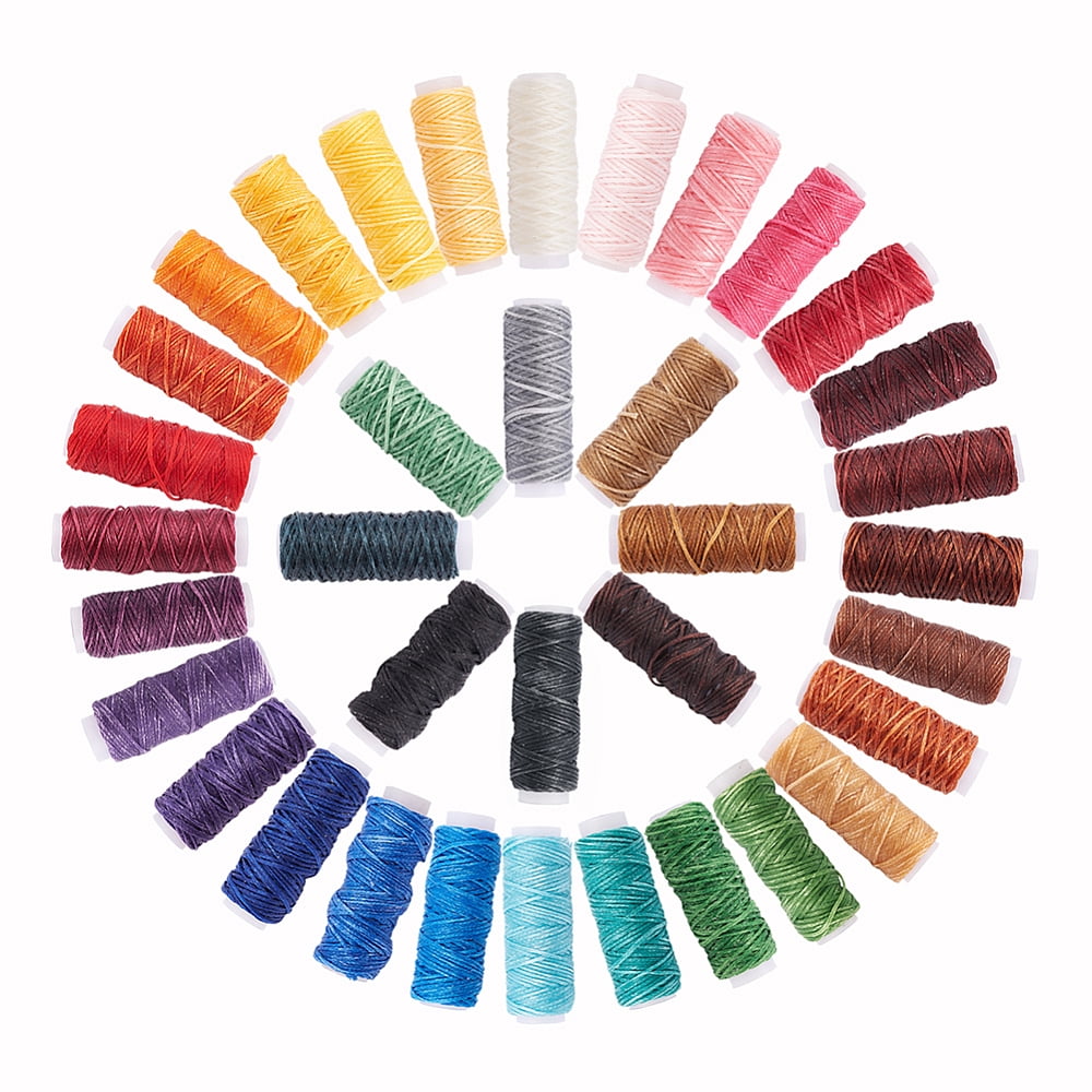Waxed Polyester Cord Twisted Cord for Jewelry Making Mixed Color 0.8mm 12m/roll