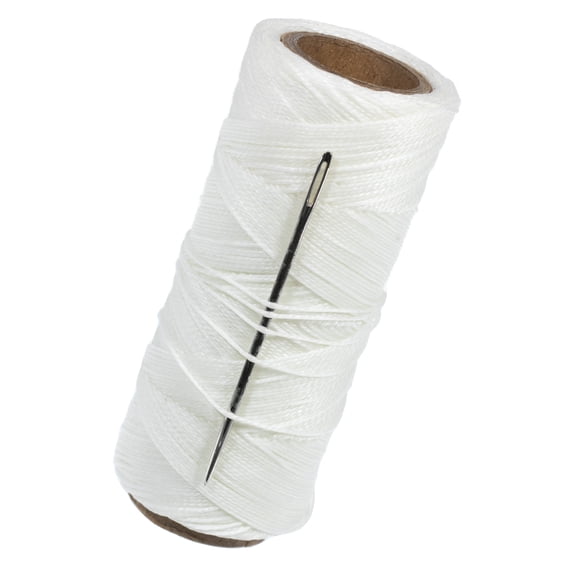 Waxed Polyester Sail Twine with Stitching Needle - 270 Foot Spool - 2 oz String Ideal for Rope Whipping, Canvas Work, Sail Making, and More