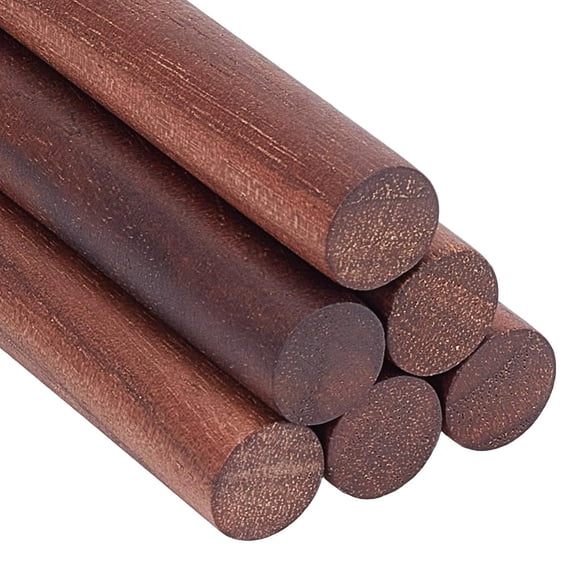 Waxed Round Wooden Sticks Dowel Rods for Children Toy Building Model Material Macrame Craft Supplies Coconut Brown 150x12mm 14pcs/set