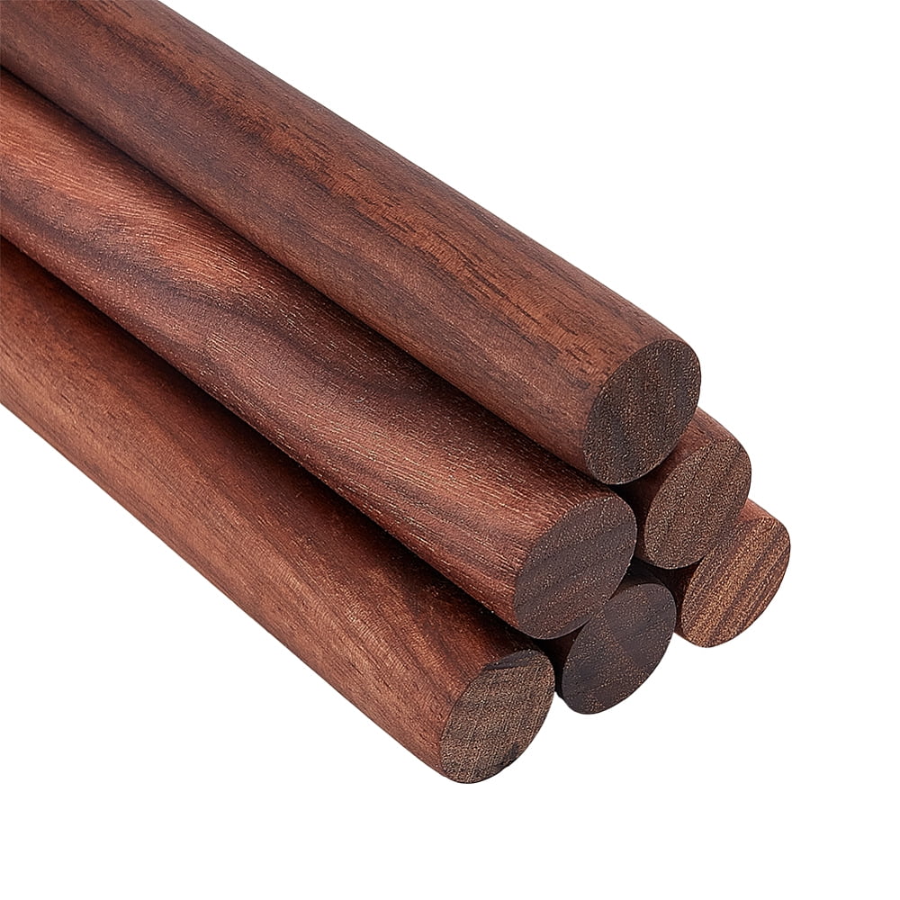 Waxed Round Wooden Sticks Dowel Rods for Toy Building Model Material Macrame Craft Supplies Coconut Brown 300x18mm 6pcs