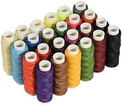 Waxed Thread for Leather Sewing 24 Colors 210D Book Binding Thread Wax ...