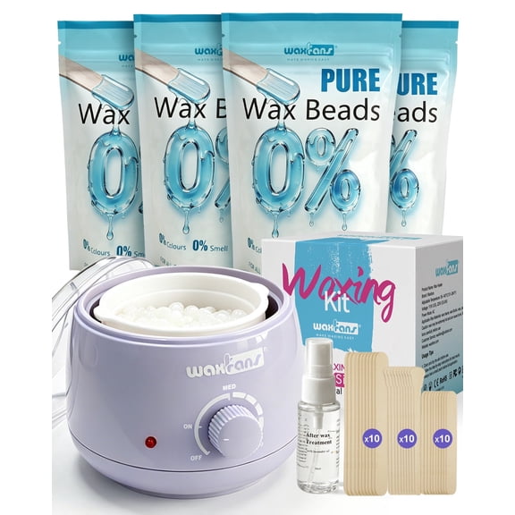 Waxfans Mini Wax Warmer Kit for Women - Face and Nose Hair Wax Kit，Facial Waxing Kit with Mini Waxing Pot,Silicone Bowl,200g Wax Beads,30 Wooden Sticks