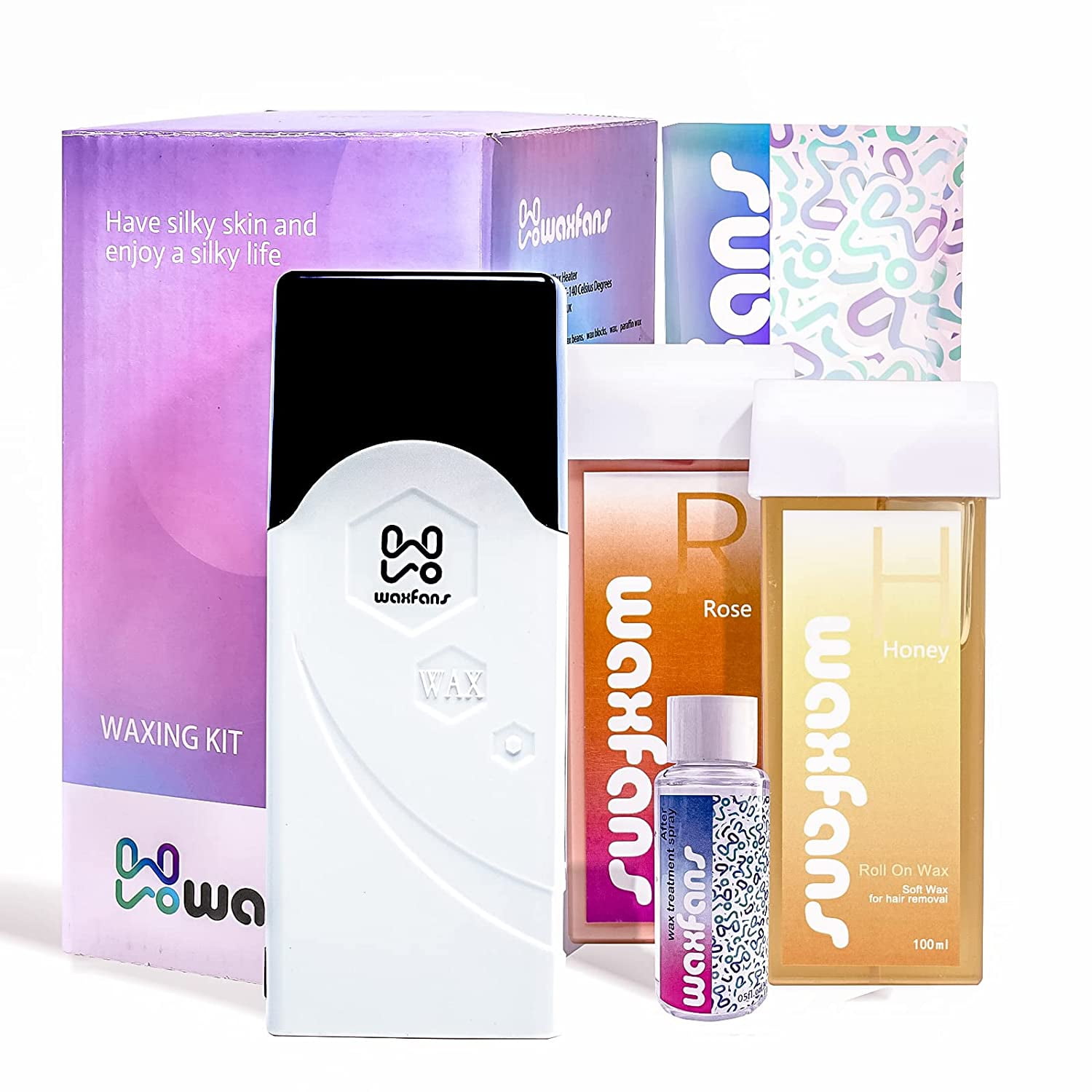Waxfans Wax Roller Kit,Waxing Kit for Women, at Home Waxing Kit,Roll on