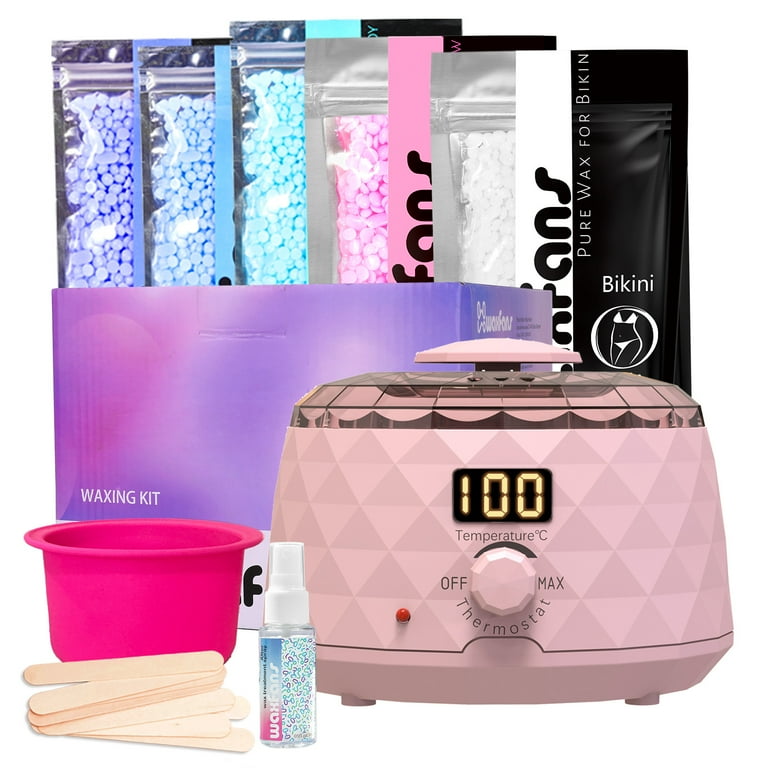 Waxing Kit Wax Warmer for Women - iBealous Hair Removal Pearl Wax Kit with  4 Bags Hard Wax Beads for Legs Bikini Brazilian with Digital Display to  Easy Use