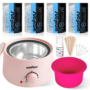 Waxfans Waxing Kit , Easy to Use Wax Warmer Kit for Hair Removal,Hard Wax Beads for Brazilian,for Sensitive Skin, Target Different Type of Hair