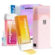 Waxfans Roll on Wax Kit at Home, 200ml Rolling Rose & Honey Wax with 50 Large wax strips for Sensitive Skin