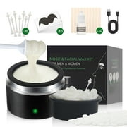 Waxfans Nose & Ear Hair Removal Wax Kit for Men - A Wax Warmer,a Silicone Bowl,100g Wax Beads,20 Applicators,Portable Nose Waxing Kit for Men & Women (Black)