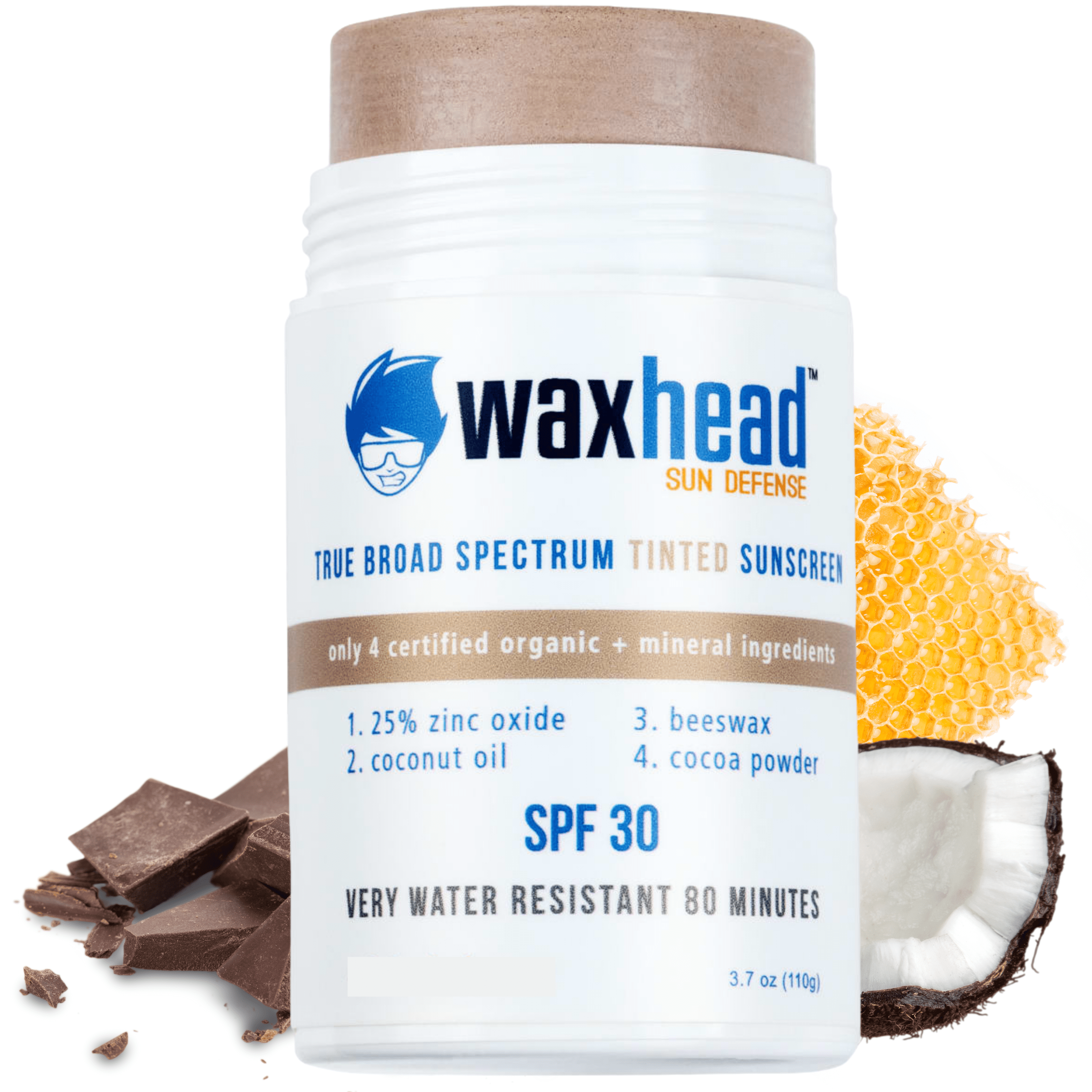 Waxhead Tinted Zinc Oxide Sunscreen Stick for All sports, Coral Reef