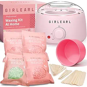 Waxing Kit for Women and Men, GIRLEARLE Wax Warmer Hair Removal at Home ...
