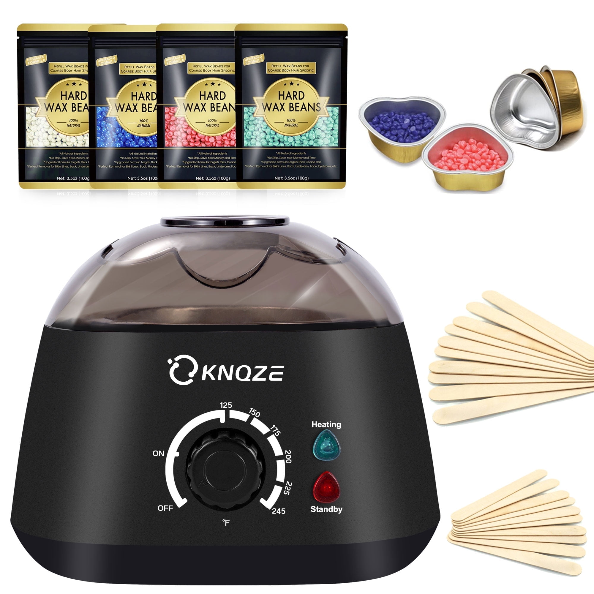 Waxing Kit for Hair Removal, KNQZE Wax Warmer Machine for Women at Home