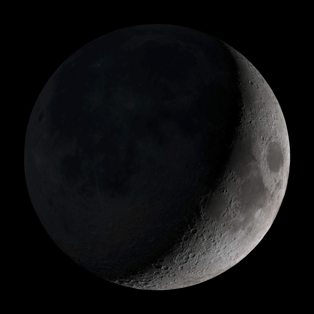 Waxing crescent moon Canvas Art - Stocktrek Images (28 x 28)