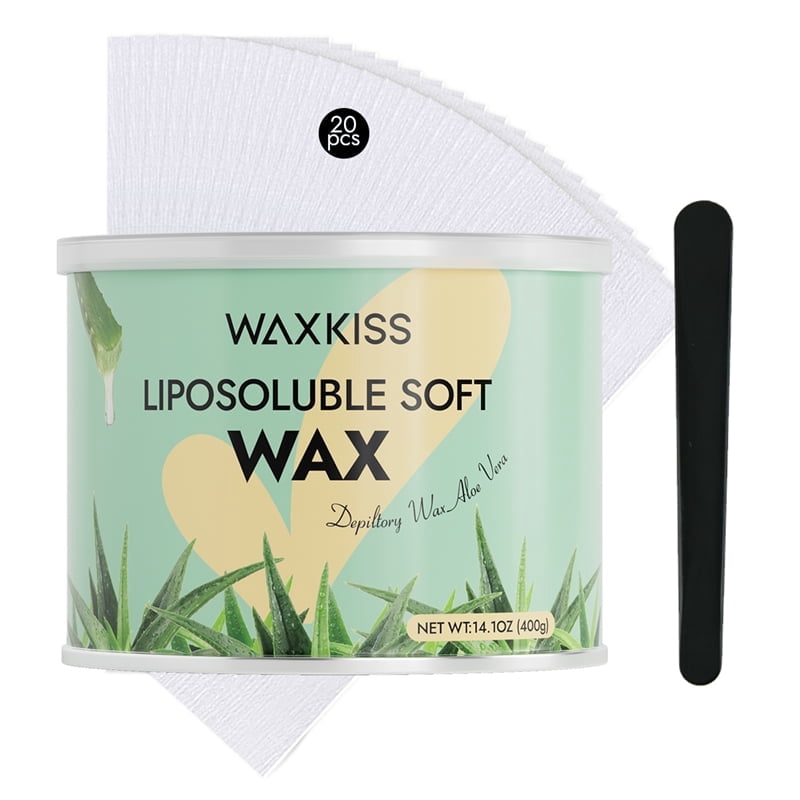 Waxkiss Hair Removal Wax, Soft Series, Fresh,Cool, Calming, Transparent Wax,  Aloe Vera Essence , 14.1 oz. - Walmart.com