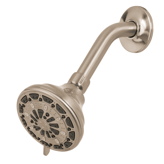 Waxman 4" Fixed Shower Head with 6 Spray Settings, Brushed
