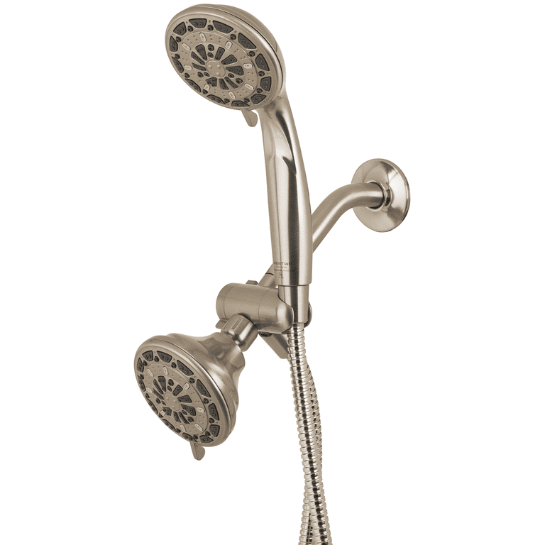 4-spray 3.5 in. Dual Shower Head and Handheld Shower Head in Brushed Nickel 4-spray 3.5 in. Dual Shower Head and Handheld Shower Head in Brushed Nickel