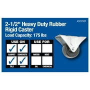 Waxman Floor Protection 2-.50in. Rigid Soft Touch Heavy Duty Rubber Casters 4323