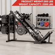 Waxman Leg Press Hack Squat Machine Combo, 2-in-1Leg Exercise Machine with Linear Bearing, Special for Lower Body with Weight Storage for Quads, Hamstring with 340lBS Black Plates