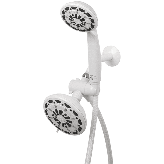 Waxman Serene Premium Fixed and Handheld Bathroom Shower Head, White