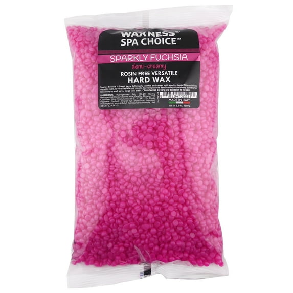 Waxness Spa Choice Hard Wax Medium Creamy Versatile Sparkly Fuchsia 2.2 lb / 1kg
