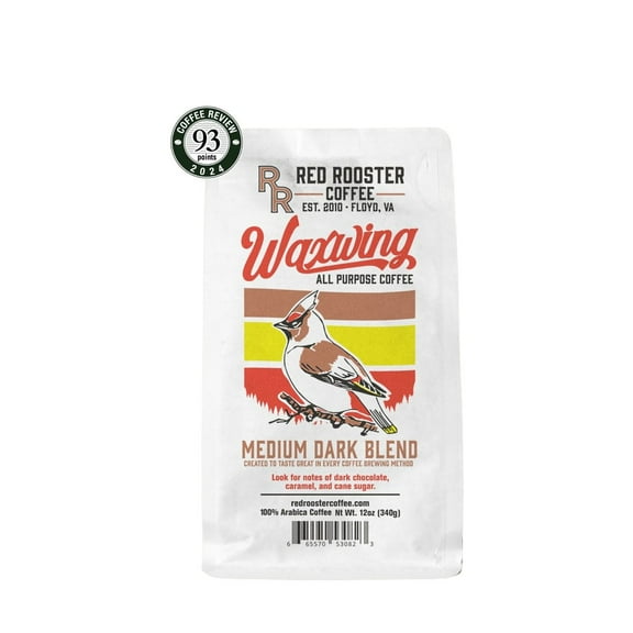 Waxwing All-Purpose Blend - Roasted by Red Rooster Coffee - Freshly Ground Coffee - 12 Ounce Bag