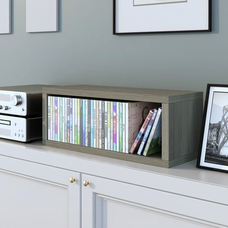 Way Basics Media Storage CD Rack Stackable Organizer - Holds 40 CDs (Black)