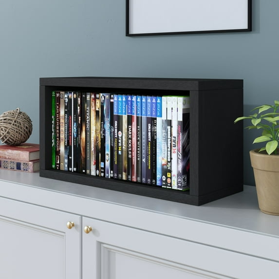 Way Basics zBoard Stackable DVD Rack Storage-Color:Black