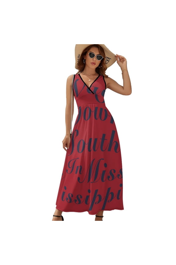 Way Down South Womens Night Club Maxi Dress V Neck Sleeveless Bohemia Long Dresses