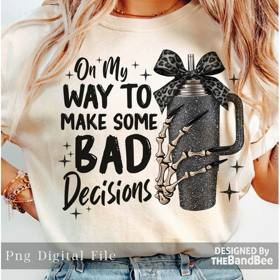 On My Way Make Some Bad Decisions Sweatshirt, Bougie Sweatshirt, Halloween Skull Sweatshirt, Halloween Coquette Bow Sweatshirt, Halloween Shirt TH100621