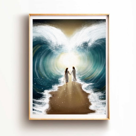 Way Maker Jesus Red Sea Print, Unframed Paper Poster 8x10in