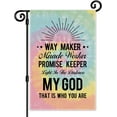 thumbnail image 1 of Way Maker Miracle Worker Garden Flag, Double Sided Yard Outdoor Farmhouse Lawn Porch Decor, Religious Faith Flag, Christian Quote Flag, Birthday Gifts for Women Coworker Friend Sister BFF, 1 of 6