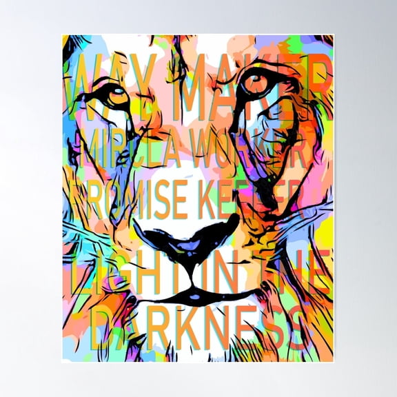 Way Maker Miracle Worker, Light In This World, Gift Idea, Jesus Freak, Christian Faith Poster Wall Art, UNFRAMED