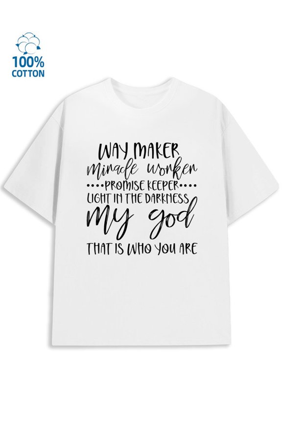 Way Maker T-Shirt men's Jesus 180G 100% Cotton white funny Original Unisex Shirt Graphic Tee tshirts Unique Design Unisex Shirt Cotton tshirts Fashion Unisex Shirt Crewneck tshirts