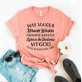 thumbnail image 1 of Way Maker T-shirt Christian Shirt Faith Gift My God Jesus Tee Religious Top Bible Verse Promise Keeper Mom For Mother's Day Women, 1 of 3