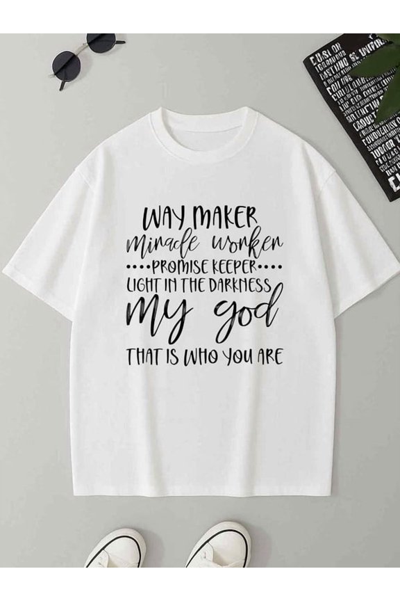 Way Maker Tee men 180G Cotton white Casual Unisex Shirt Graphic Tee tshirts Funny Unisex Shirt Cotton tshirts Unique Design Unisex Shirt Printed tshirts Vintag