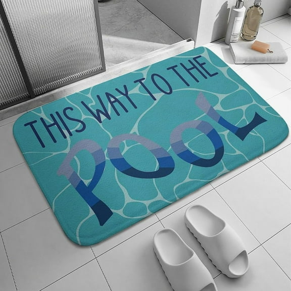This Way to The Pool Mats for Front Door Entry Front Porch Doormat Non-Slip Carpet Rugs Floor Mat Decorative for Home Bathroom Kitchen Indoor 20x32 Inch