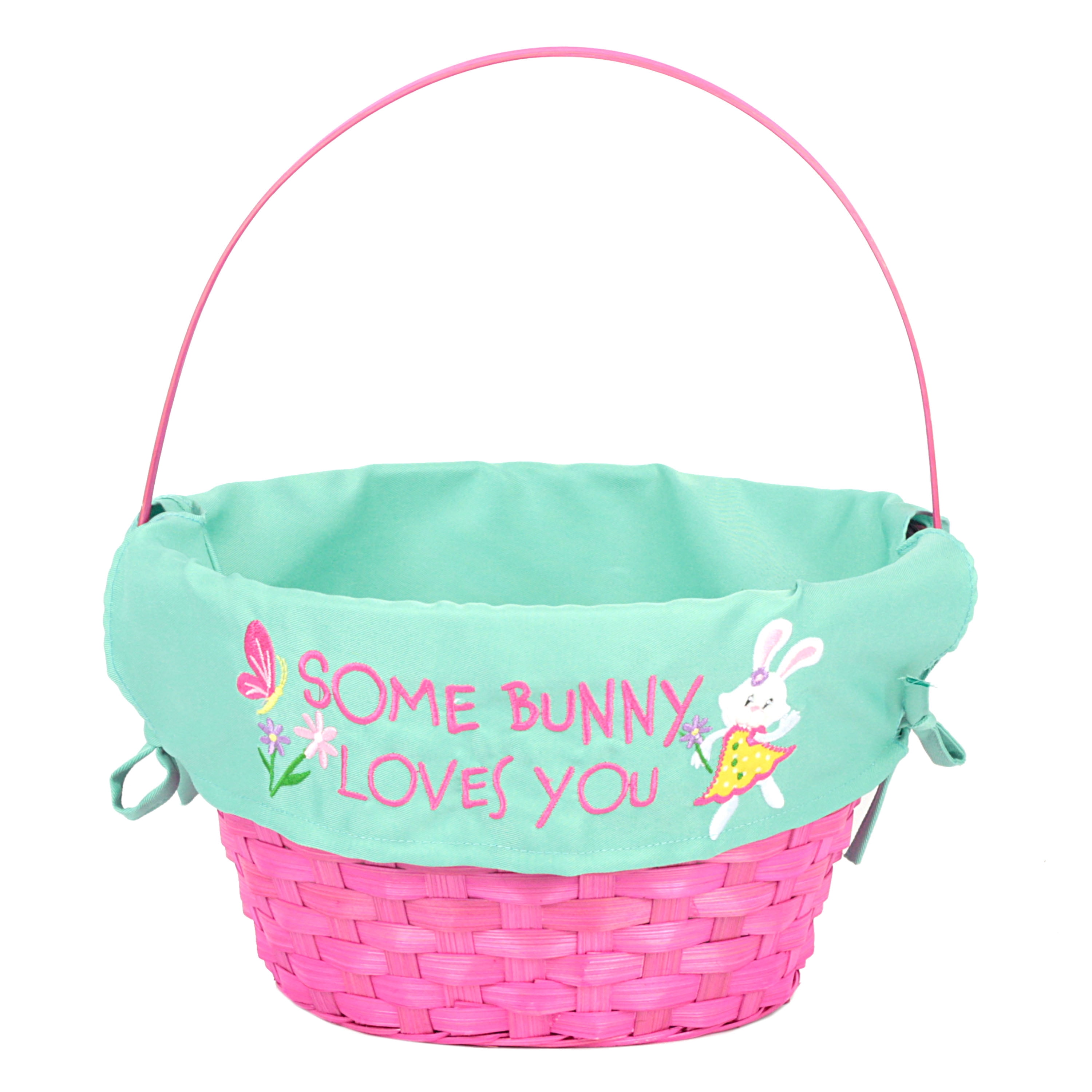 Way To Celebrate 10” Easter Basket With Liner-Pink/Mint Green