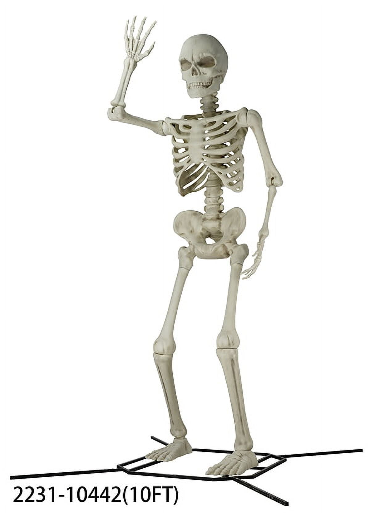 Halloween Giant Poseable Skeleton Decoration, Bone Color, 10 ft, by Way To  Celebrate