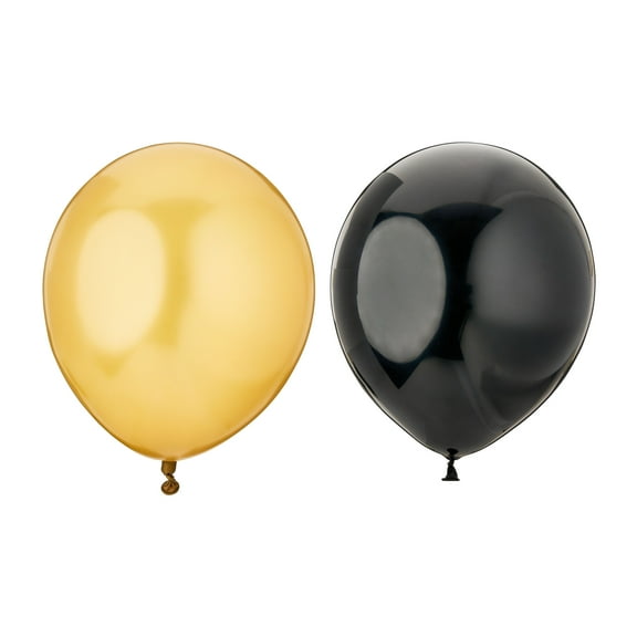 12" Black/Gold Latex Balloons, 72 Pieces, by Way To Celebrate