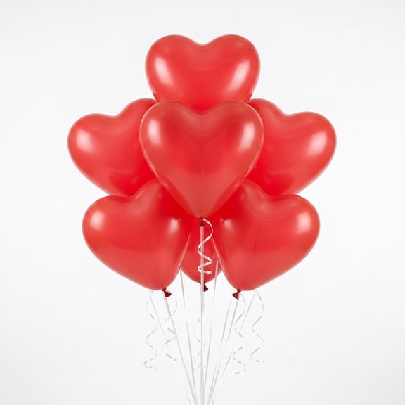 12" Red Heart Shaped Latex Balloons, 5 Pieces, by Way To Celebrate