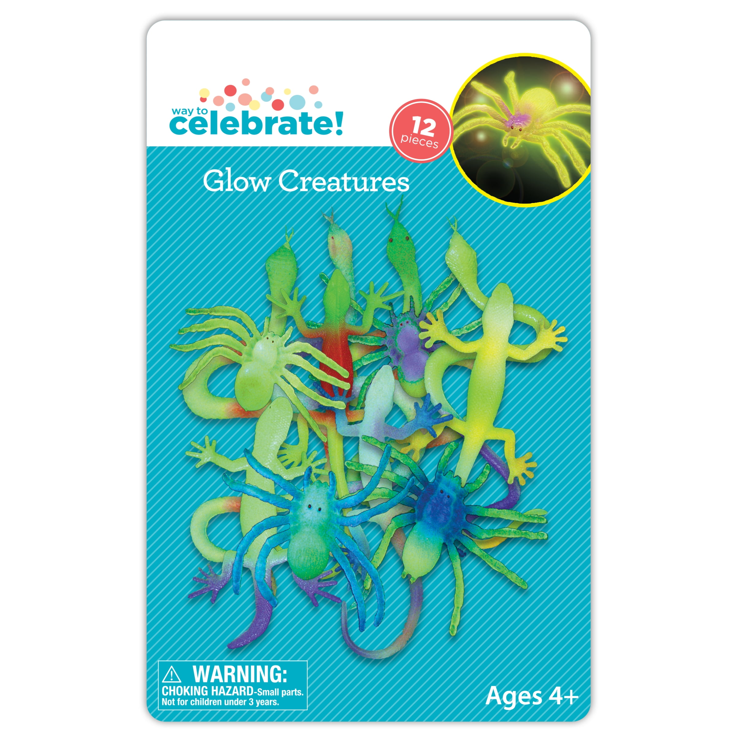 Way To Celebrate 12 Pack Glow In The Dark Creatures Party Favors, Assorted - Walmart.com