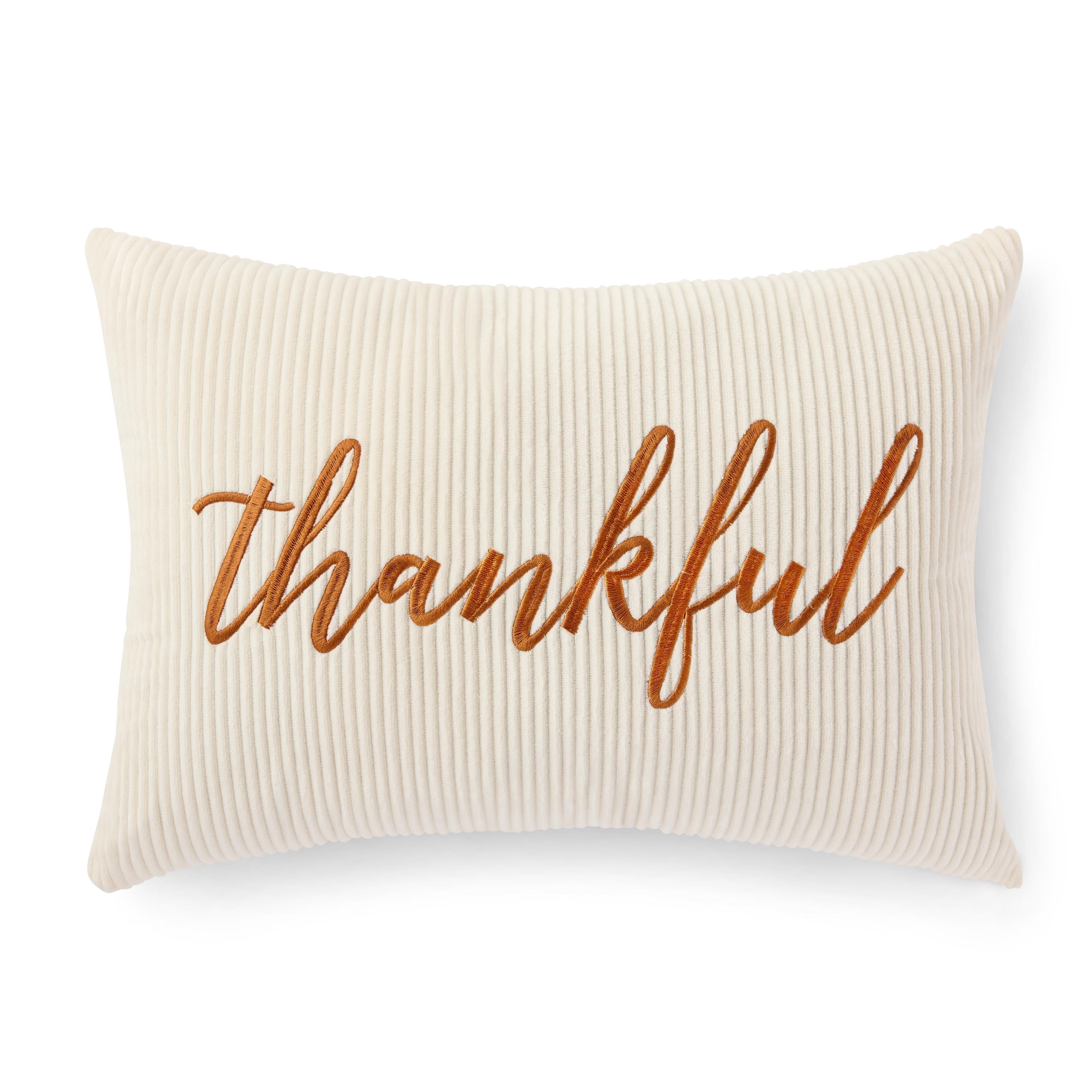 Way To Celebrate Thankful Decorative Pillow, 14 in x 20 in