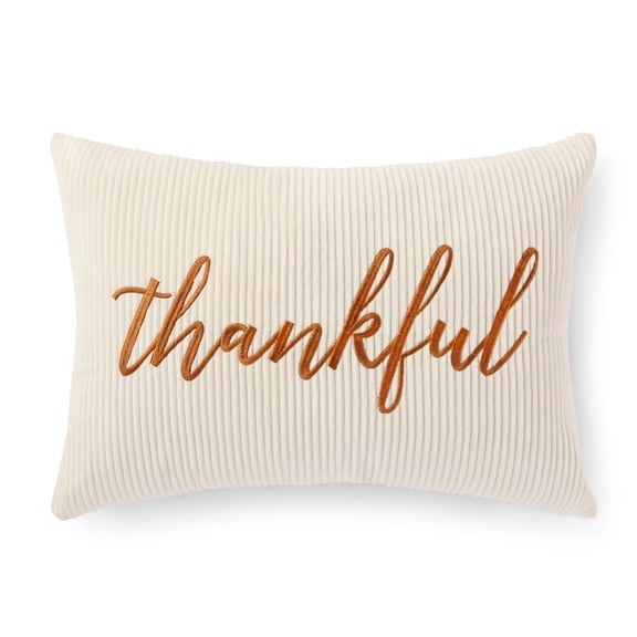 Way To Celebrate Thankful Decorative Pillow, 14 in x 20 in