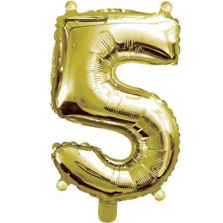 Way To Celebrate 16" Gold Number Balloon, 1 Count