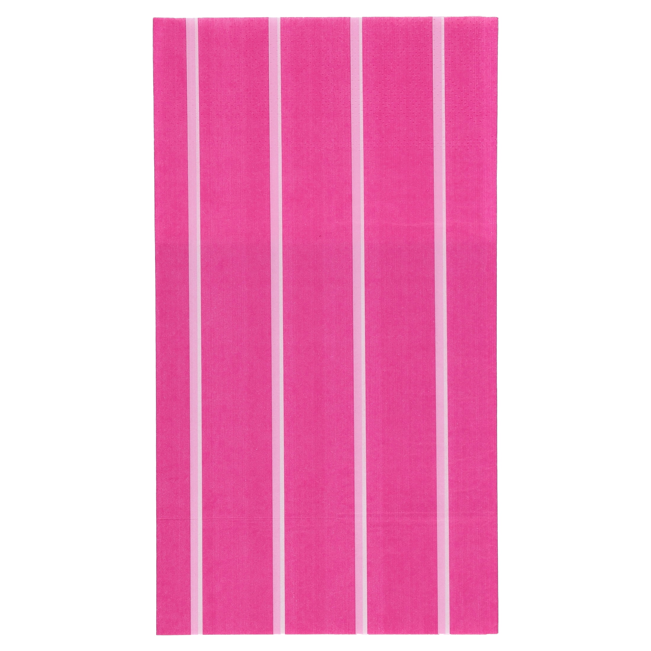 3" x 7" Disposable Pink Striped Paper Napkins, 16 Count, by Way To Celebrate