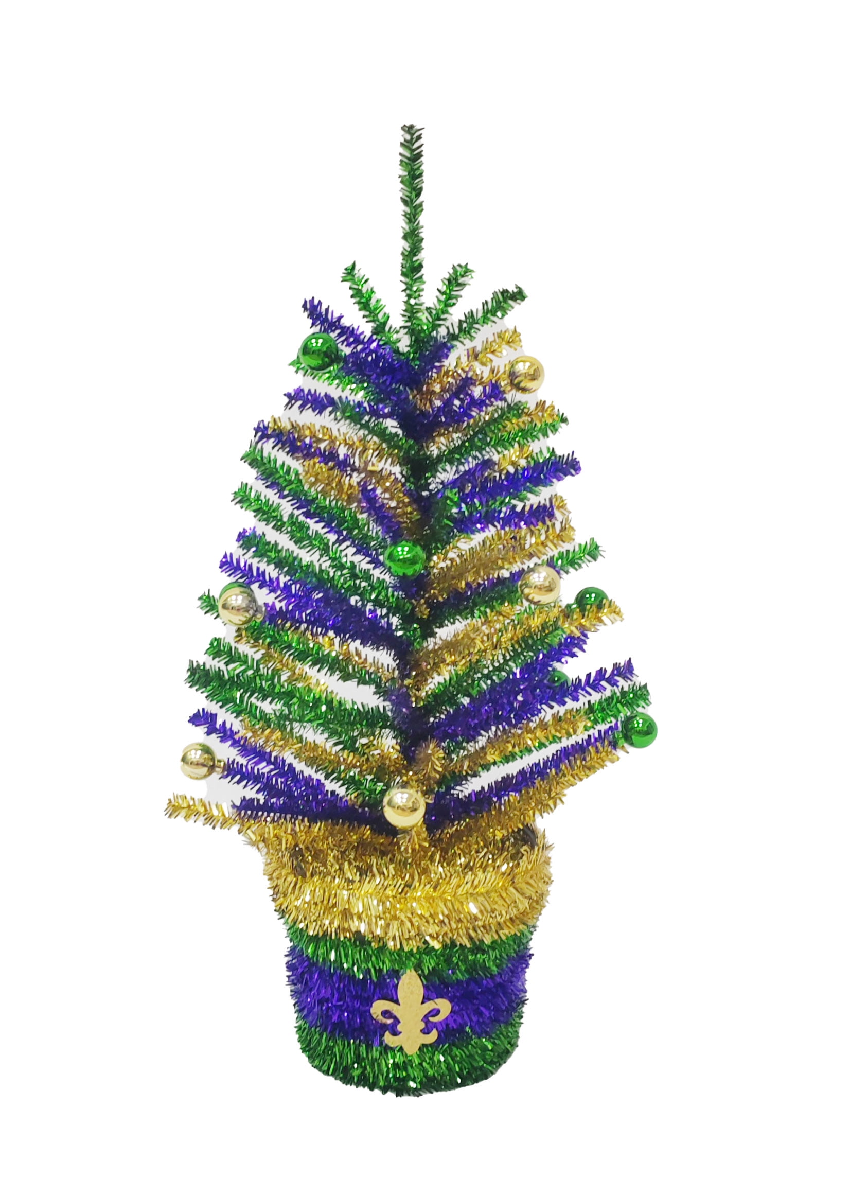 mardi gras tinsel tree