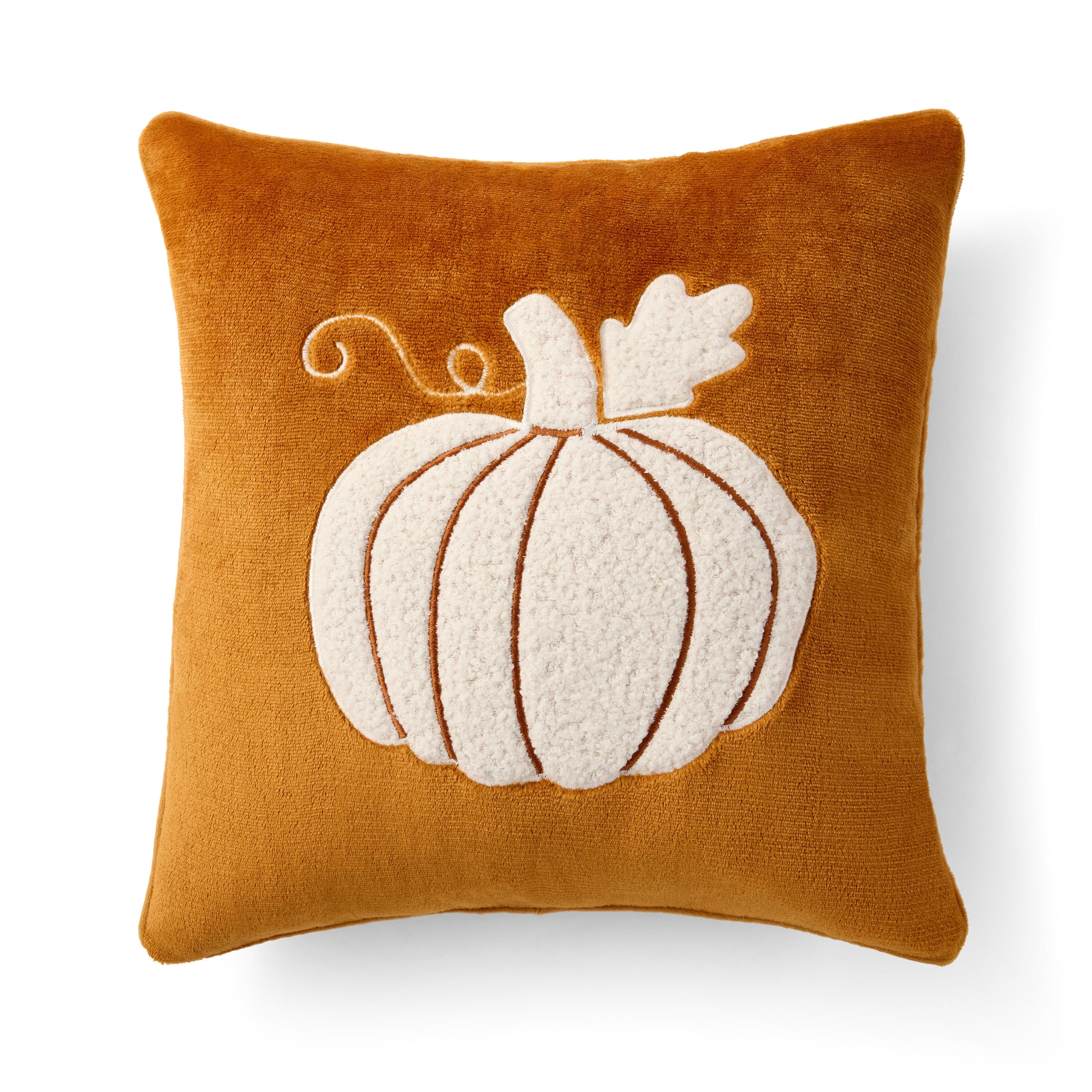 Way To Celebrate 18 in x 18 in Applique Pumpkin Decorative Pillow