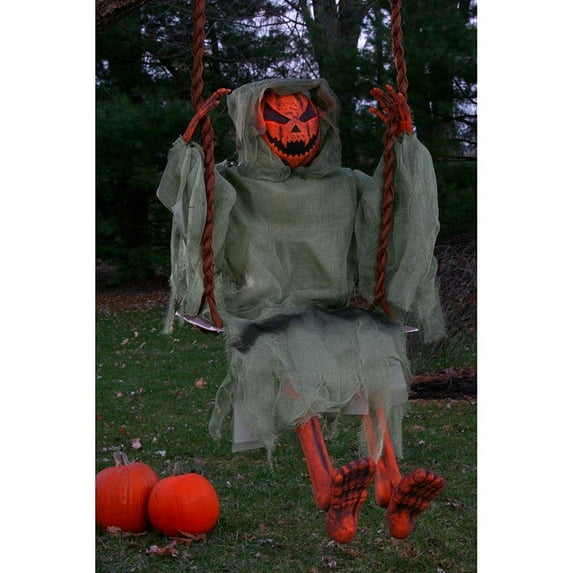 Way To Celebrate 36" Swinging Dead Pumpkin Halloween Decoration