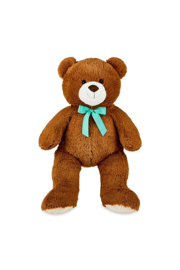 Bear Plush Toy with Ribbon, Brown, 36", by Way To Celebrate