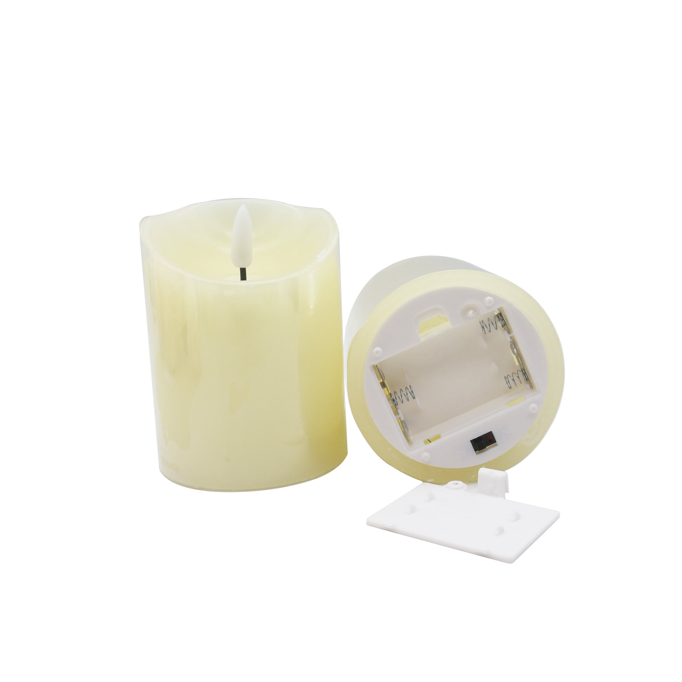 3.94" Battery-Operated LED White Flameless Pillar Candle, by Way To Celebrate