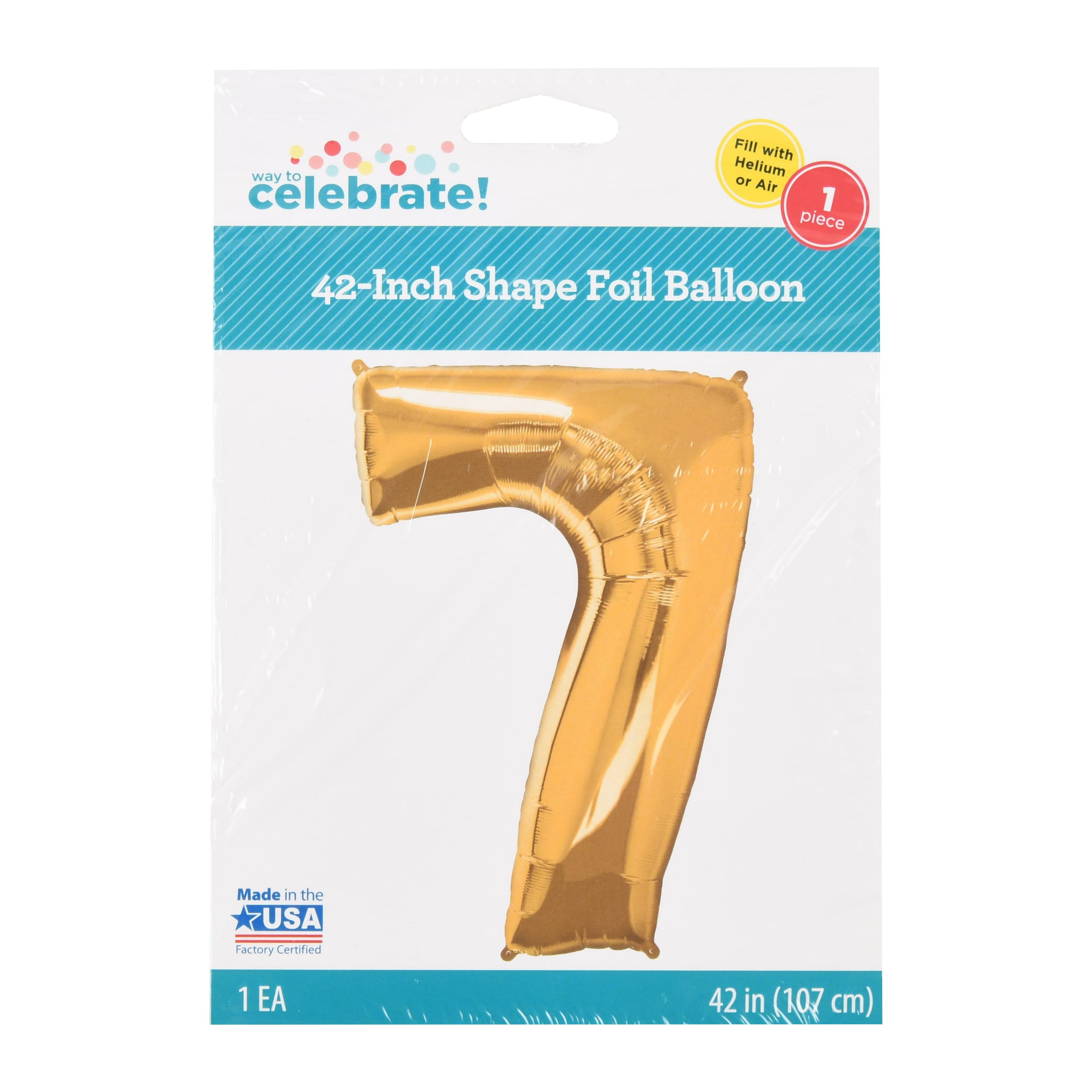 Way To Celebrate 42" Number 7 Gld/slv Foil Balloon