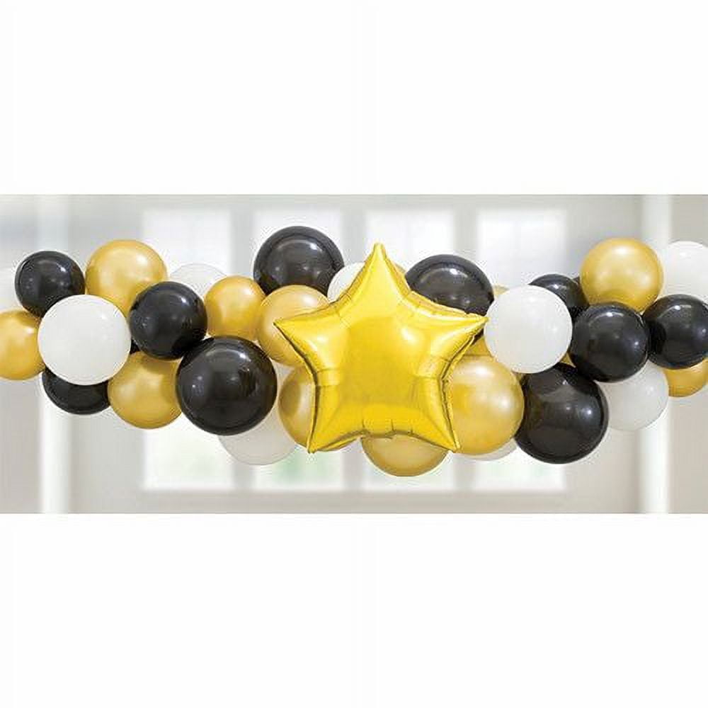 Way To Celebrate 6' Balloon Garland, Black & Gold